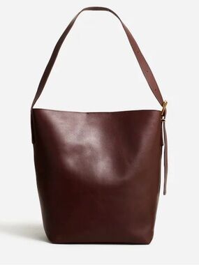 Classic Brown Leather Bucket Tote - Madewell Essential